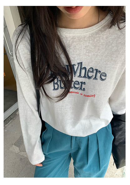 【H5389】實拍簡約休閒韓系長袖T恤250902