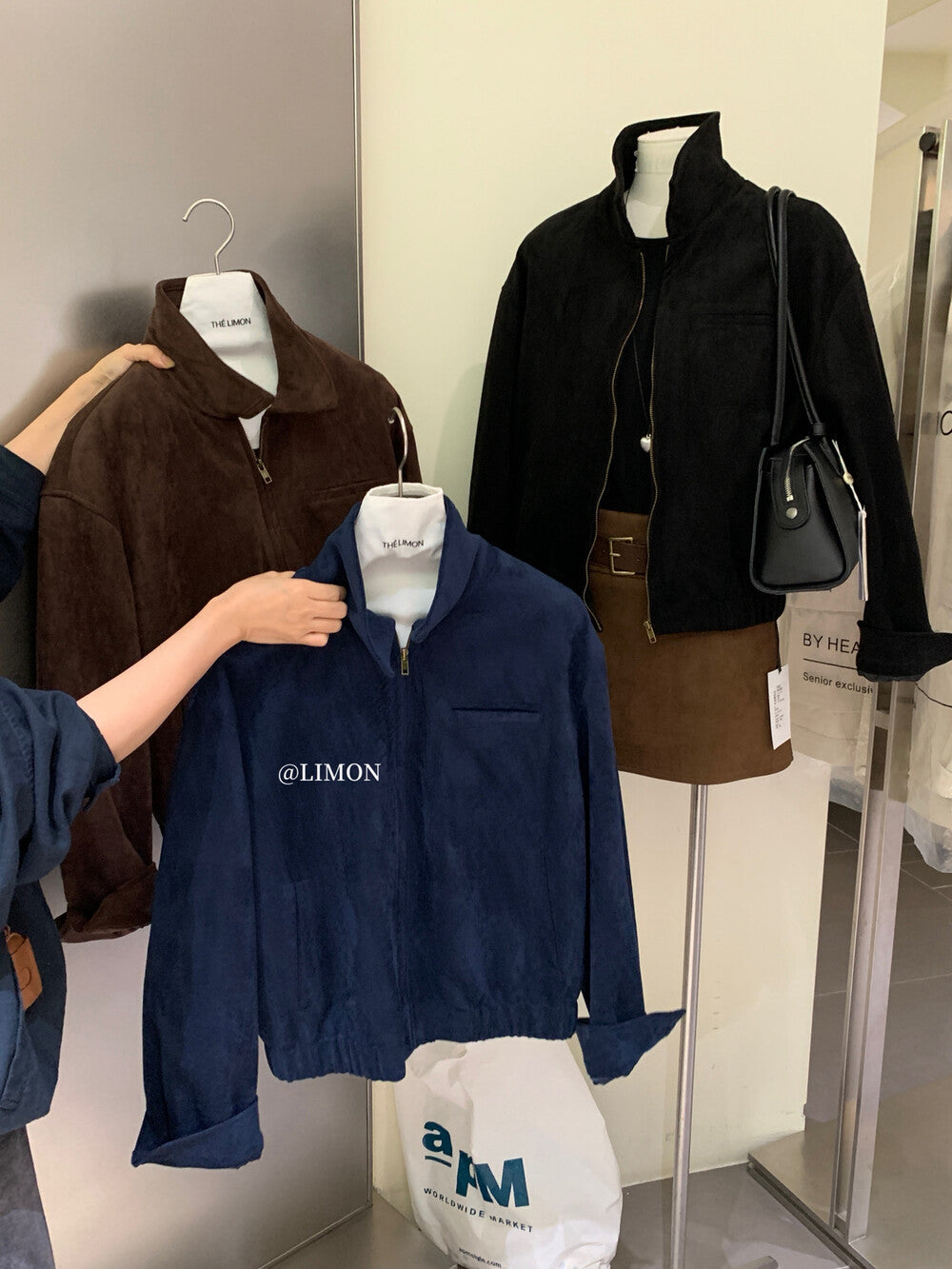 【L9150】實拍檸檬復古寬鬆羊津絨工裝長袖短外套251117