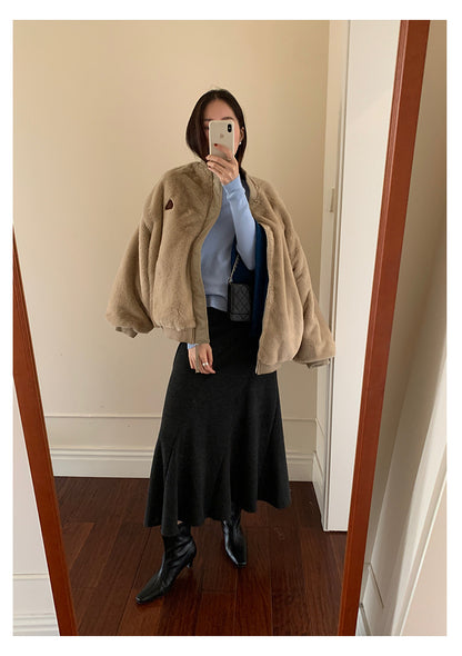 【H5526】實拍兩面穿|絨毛加厚棉服風衣外套251125