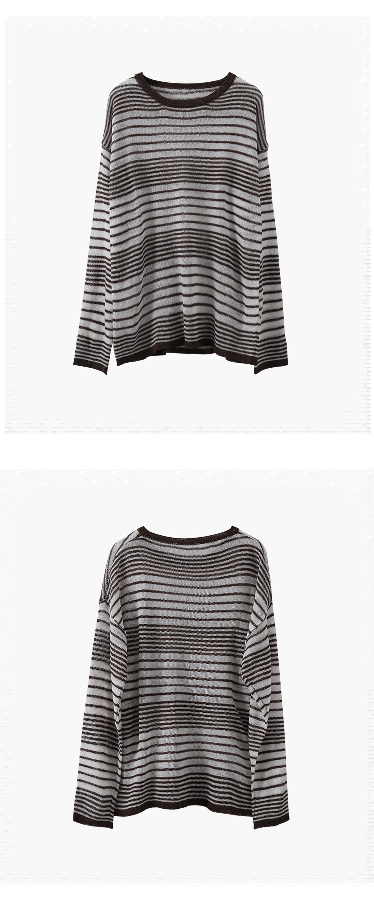 【LD8128】實拍初秋長銷款條紋圓領針織衫251110