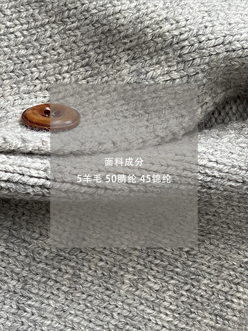 【cimz5935】實拍韓版復古針織戴帽+復古圓領針織開衫(羊毛5)251120