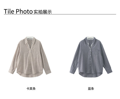 【H5413】實拍早秋氛圍蕾絲純棉長袖襯衫250909