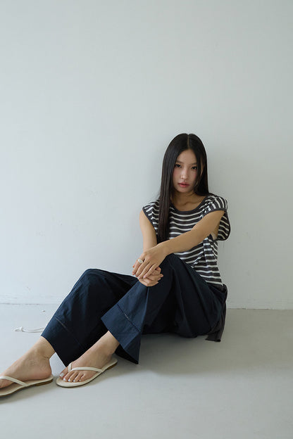 【L3020】實拍棉麻高腰九分寬鬆顯瘦寬褲250721