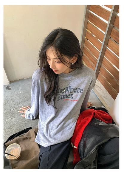 【H5389】實拍簡約休閒韓系長袖T恤250902