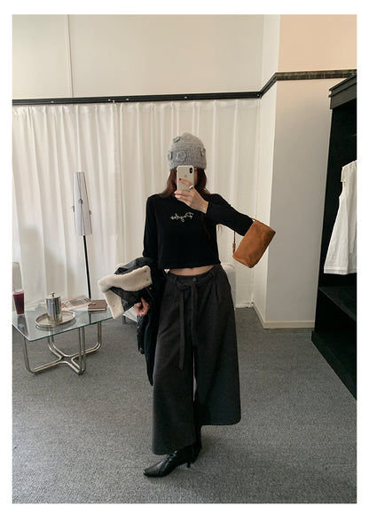 【H5482】實拍磨毛舒適質感刺繡長袖T恤251109