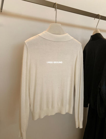 【L0899】實拍秋冬polo領小狗刺繡氣質針織衫（羊羔毛4%+兔絨11%)
250923