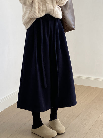 【Y82677】 實拍復古系帶加厚七分闊腿褲251023