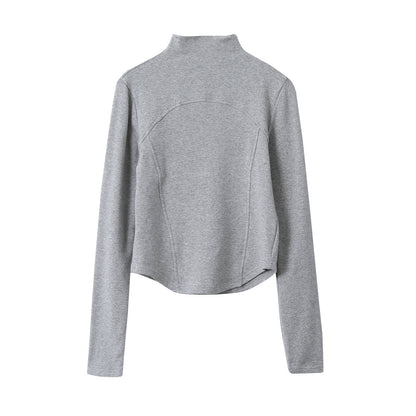 【LD11041】實拍羊绒簡約高領長袖T恤251202