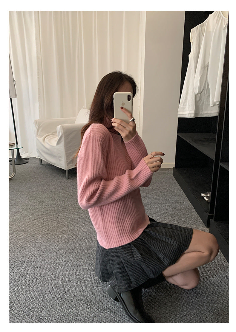 【H5492】實拍S~XL復古學院風磨毛百褶a字裙（內有安全褲）251109