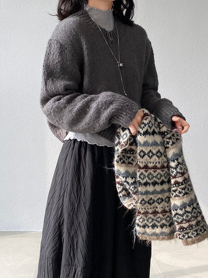 【cimz1386】實拍雙頭拉鍊羊毛保暖針織外套（羊毛34%)251201