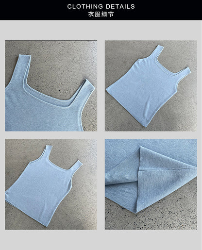【cimYL506】一秒變紙片人✨超實穿彈力修身顯瘦方領內搭無袖背心260326
