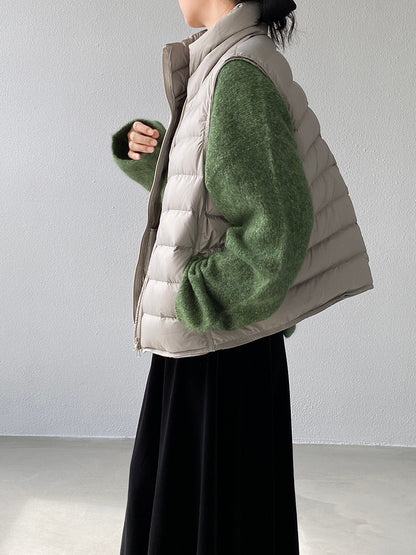 【cimz6377】實拍立領排骨雙頭拉鏈羽絨背心(90白鴨絨)251120