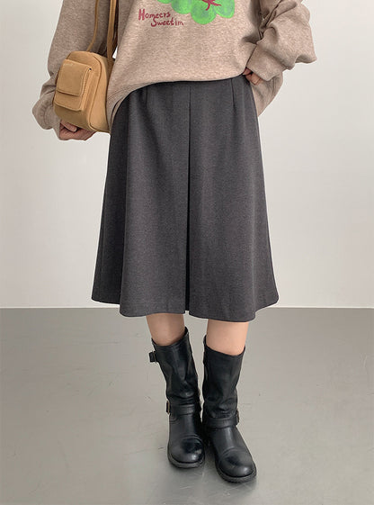 【LD3300】實拍S~XL韓版高腰顯瘦毛呢A字裙＋腰帶251103