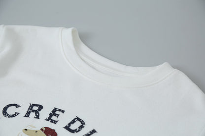 【LD3291】實拍韓國德絨小狗印花長袖T恤251103