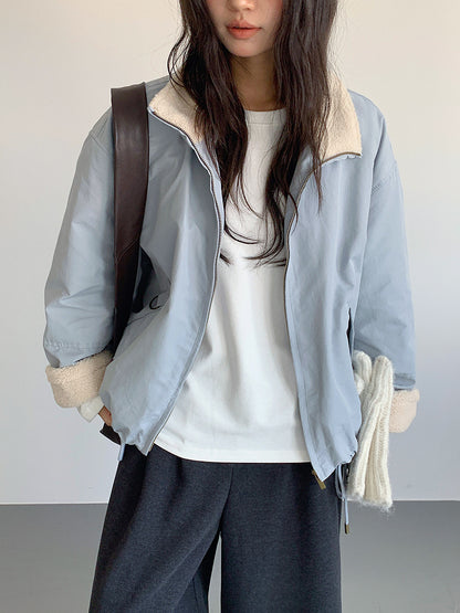 【LD11031】實拍冬天高級感加厚立領羊羔毛保暖夾克外套251124