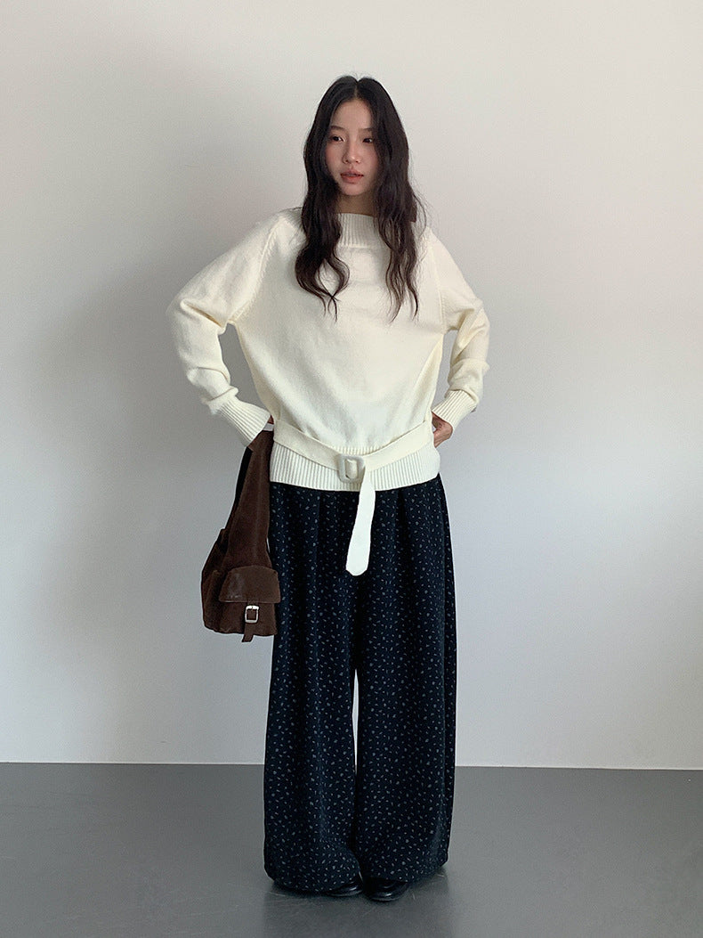 【LD11062】實拍慵懶高級感北極融針織毛衣（可拉一字肩）251209