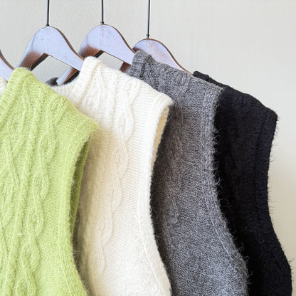 【YP2617】 實拍圓領麻花軟糯針織背心251023