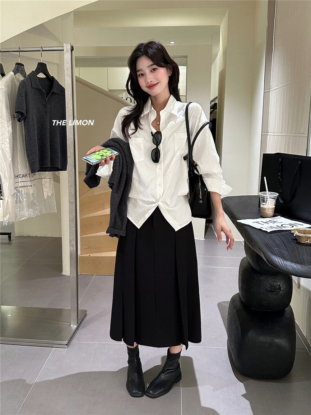 【L1130】實拍檸檬休閒顯瘦空氣棉A字裙251117