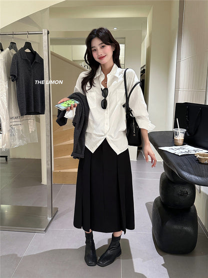 【L1130】實拍檸檬休閒顯瘦空氣棉A字裙251117