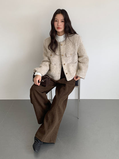 【LD11011】實拍S~XL設計感毛呢西裝闊腿褲251110