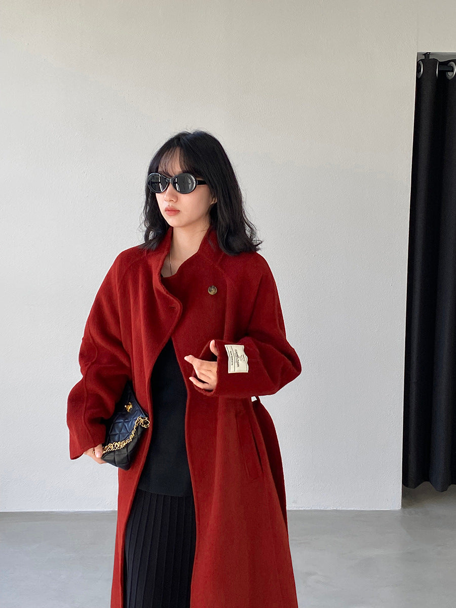 【cimz6616】實拍高級大氣厚款立領雙面羊毛呢大衣外套（羊毛100)251120