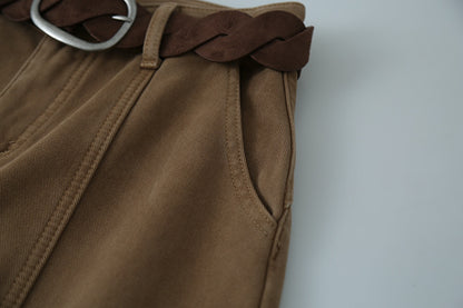 【LD11020】實拍S~XL加絨加厚復古水洗做舊彎刀闊腿牛仔褲251110