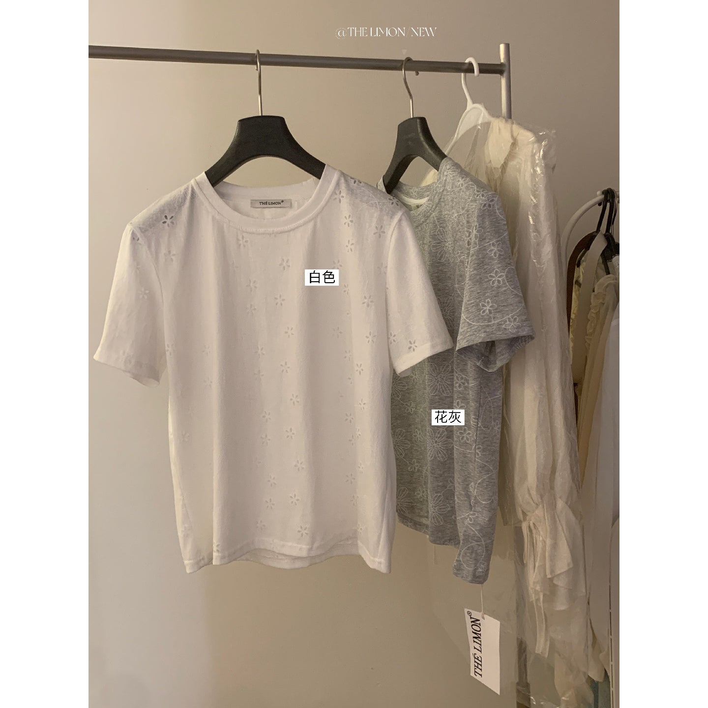 【L10650】韓系簡約日常☁️質感提花刺繡百搭寬鬆顯瘦圓領短袖T恤

260518