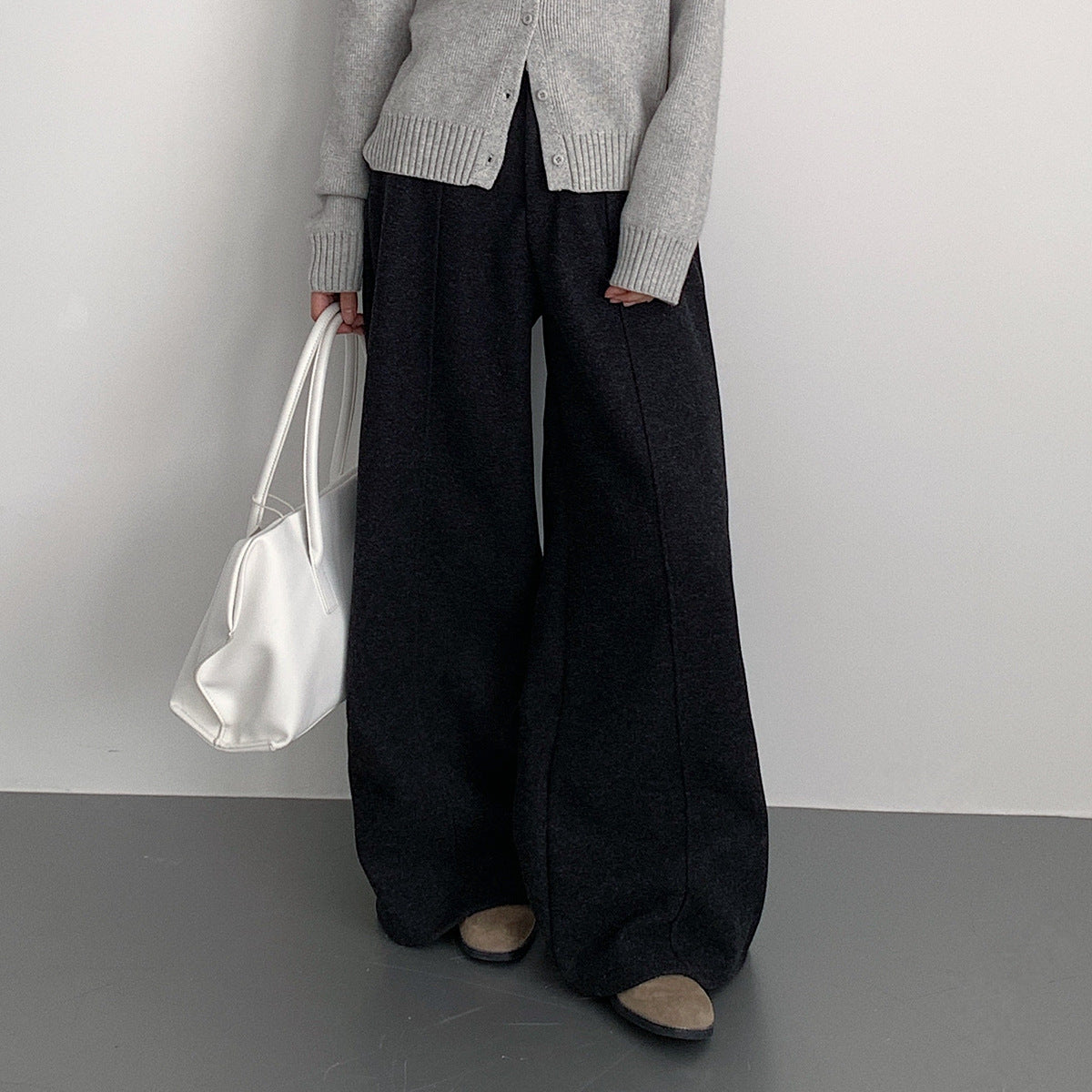 【LD11011】實拍S~XL設計感毛呢西裝闊腿褲251110