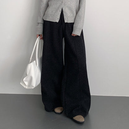 【LD11011】實拍S~XL設計感毛呢西裝闊腿褲251110