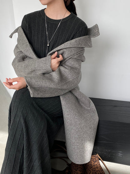 【cimz629065】實拍高級感貴氣重磅氣質羊毛桑蟬絲大衣外套251128