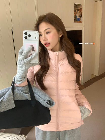【L1189】實拍M~XL檸檬秋冬輕薄好收納立領保暖白鴨絨外套251117