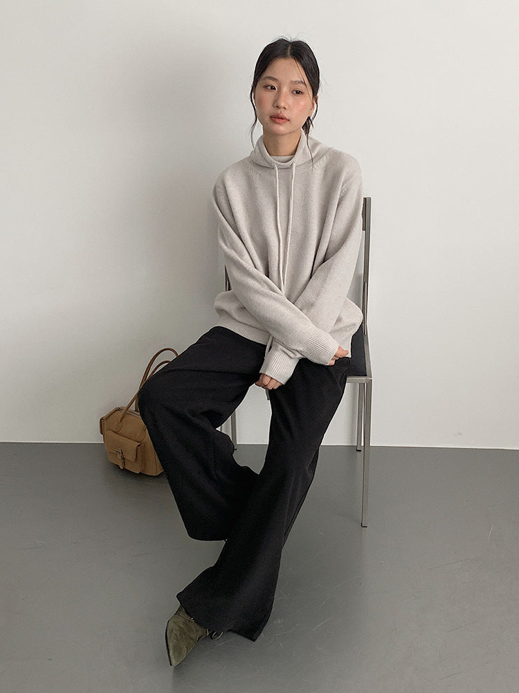 【LD3294】實拍慵懶復古立領羊駝絨針織衫251103