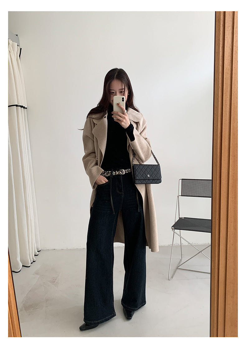 【H5477】實拍S~XL復古加厚高腰直筒牛仔褲251109