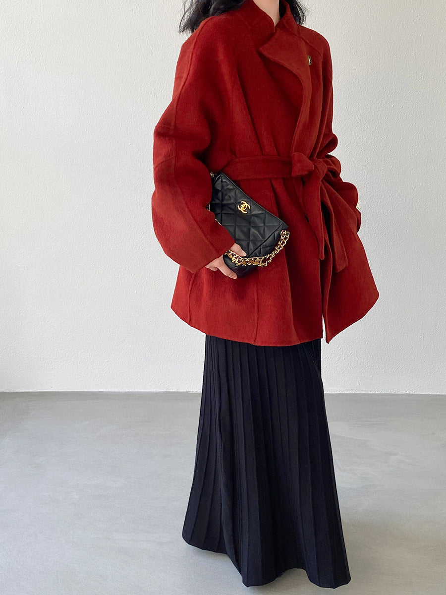 【cimz6616】實拍高級大氣厚款立領雙面羊毛呢大衣外套（羊毛100)251120