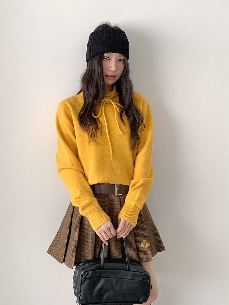 【LD3299】實拍S~XL秋冬露思同款～刺繡毛呢百褶裙251103