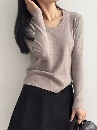 【Y275】實拍冬季U領長袖針織衫251106