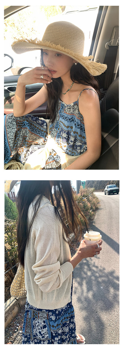 【H5190】實拍夏天海邊度假大A雪紡吊帶洋裝250415