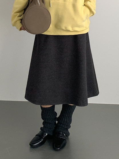 【LD11070】實拍氣質毛呢A字傘裙＋腰帶251209