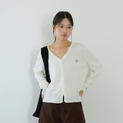 【LD3188】實拍初秋刺繡笑臉氣質針織外套（含羊毛6%)
250922