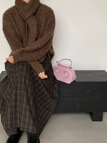 【cimz0672】實拍細緻閃亮針織毛衣+圍巾251128