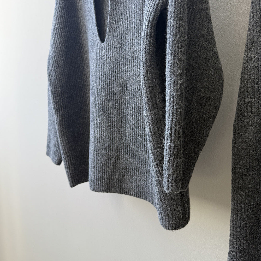 【YP680】 實拍深V慵懶毛衣＋針織長裙(含羊6%) 套裝251023