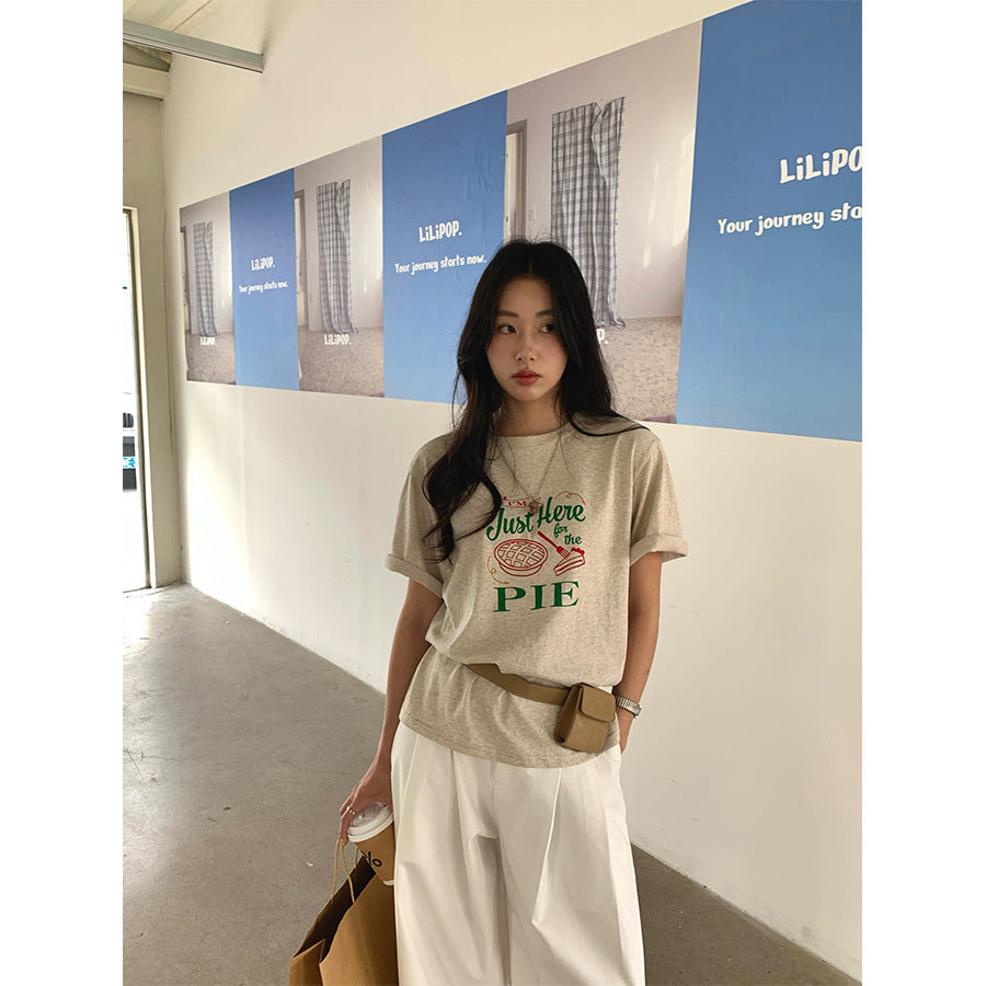 【H5062】實拍美式字母印花棉質短袖T恤250224