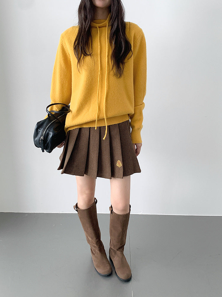 【LD3294】實拍慵懶復古立領羊駝絨針織衫251103