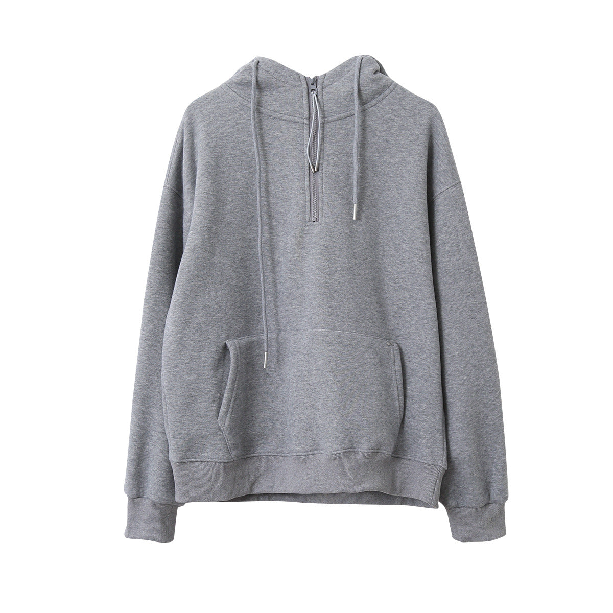 【LD11064】實拍慵懶灰色加絨加厚連帽寬鬆衞衣251209