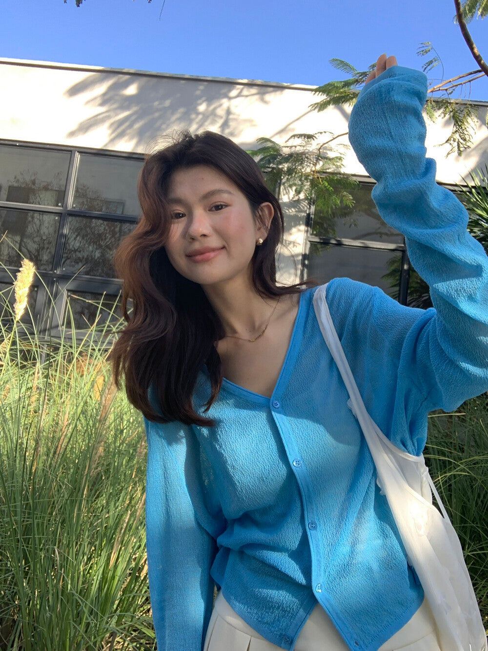 【LT329】實拍檸檬夏日冷氣房必備☁️輕盈天絲亞麻V領寬鬆防曬針織小外套260318