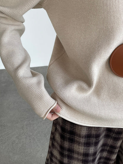 【cimYL713】實拍加厚捲邊半高領保暖針織衫251201