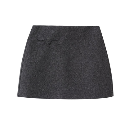 【LD11068】實拍S~XL加厚羊毛呢高腰a字短裙(羊毛10%)251209