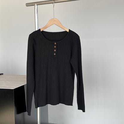 【cimYL369】實拍圓領坑條安迪绒氣質針織衫251201