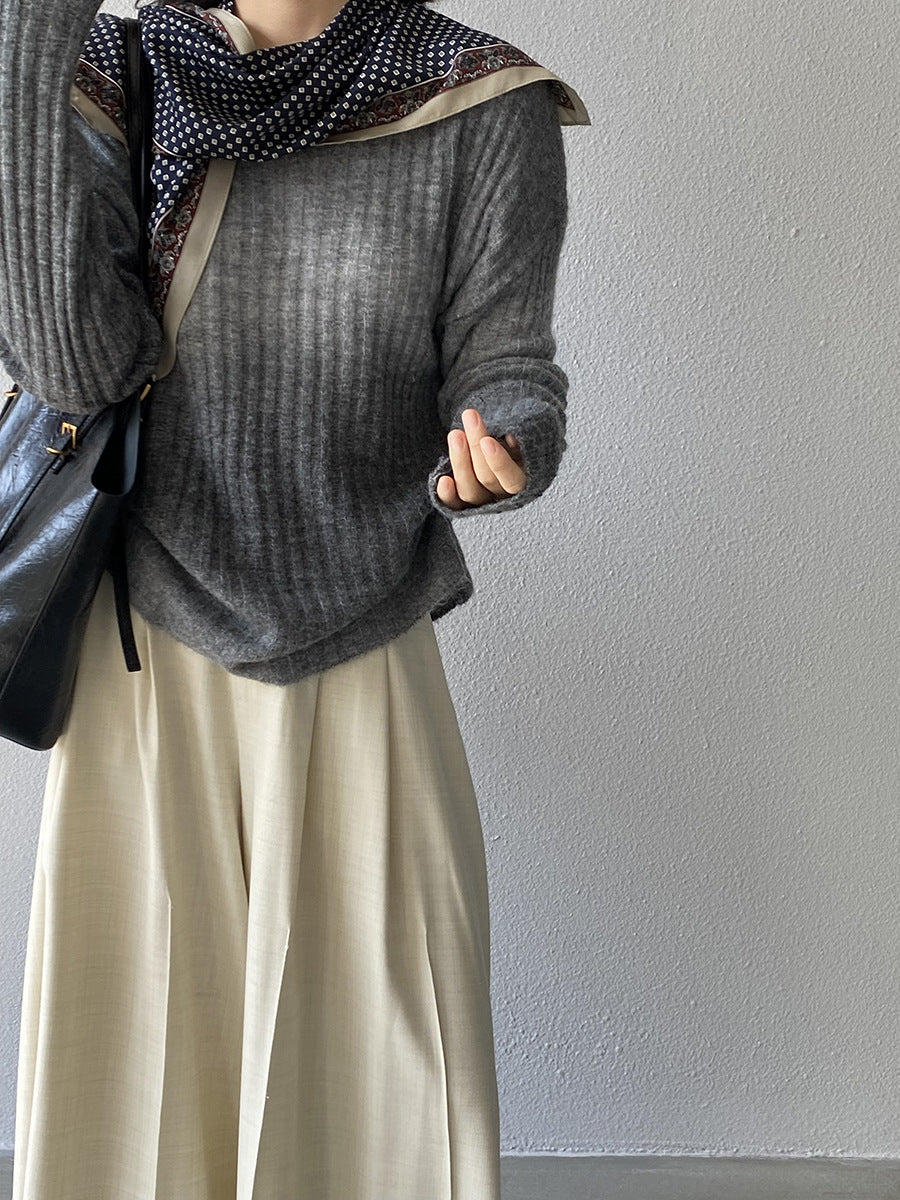 【cim0679】實拍韓國彩虹漸變長袖針織衫（羊毛11%)251114