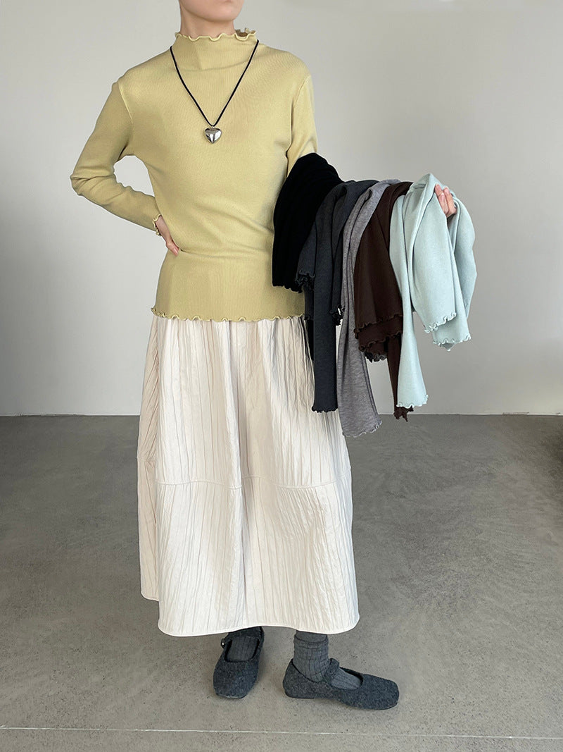 【cimYL223】實拍氣質安迪絨木耳邊針織衫251201